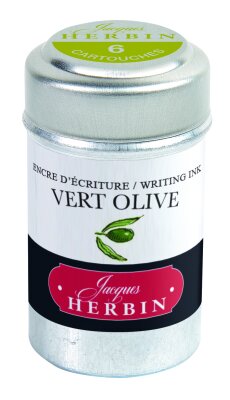 Herbin Dose mit 6 Patronen - Olivgrün