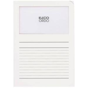 Elco Sichtmappen Ordo classico - weiß, 120g, 100 Stück, Sichtfenster und Linien