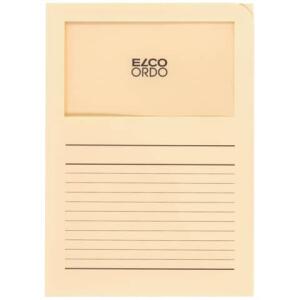 Elco Sichtmappen Ordo classico - hellchamois, 120g, 100 Stück, Sichtfenster und Linien