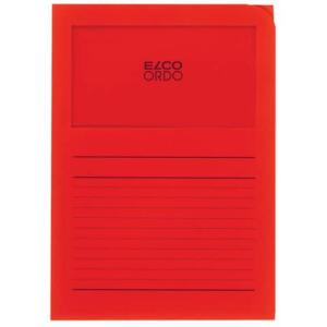 Elco Sichtmappen Ordo classico - rot, 120g, 100 Stück, Sichtfenster und Linien