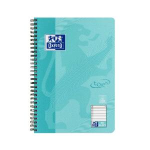 Oxford Touch Collegeblock B5 liniert aqua, 80 Blatt Optik Paper, Doppelspirale, abgerundete Ecken