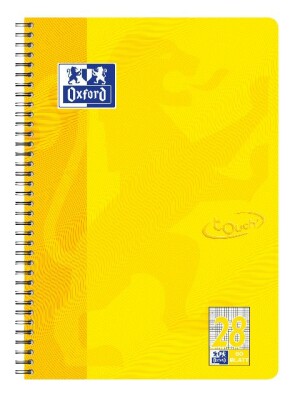 Oxford Touch Collegeblock A4+ L.28 sonnengelb, 80 Blatt Optik Paper, Doppelspirale, abgerundete Ecken