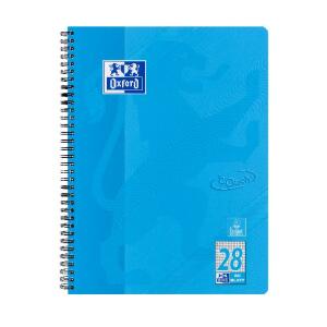 Oxford Touch Collegeblock A4+ L.28 meerblau, 80 Blatt Optik Paper, Doppelspirale, abgerundete Ecken