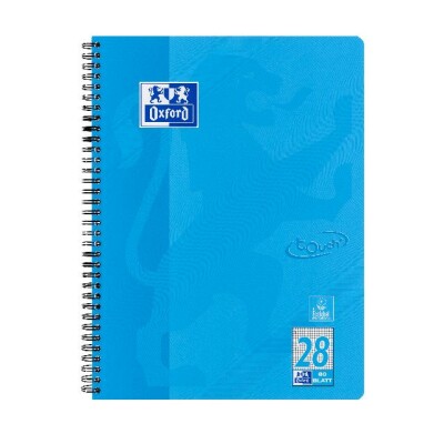 Oxford Touch Collegeblock A4+ L.28 meerblau, 80 Blatt Optik Paper, Doppelspirale, abgerundete Ecken