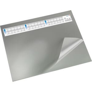 Schreibunterlage Durella DS grau 52x65cm, Vollsichtfolie u. Kalender