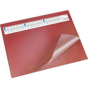 Schreibunterlage Durella DS rot 52x65cm, Vollsichtfolie u. Kalender