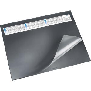 Schreibunterlage Durella DS schwarz 52x65cm, Vollsichtfolie u. Kalender