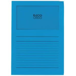 ELCO Sichtmappen Ordo classico - blau, 120g, 10 Stück, Sichtfenster und Linien