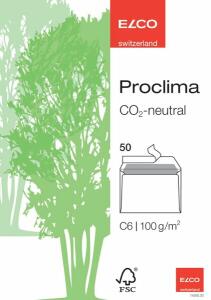 ELCO Briefhülle Proclima - C6, hochweiß, Haftklebung, 100 g/qm, 50 Stück Box