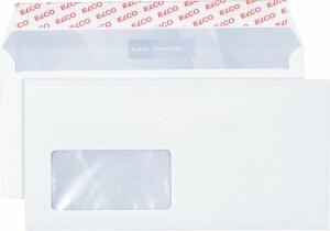 Elco Briefumschlag Office - C6/5, hochweiß, haftklebend, mit Fenster, 80 g/qm, 50 Stück