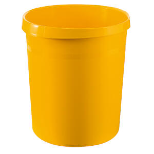 HAN Papierkorb GRIP - 18 Liter, rund, 2 Griffmulden, extra stabil, gelb