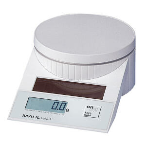 Maul Solar-Briefwaage MAULtronic S - 2000 g, 0,5 g, 1 g, 130 x 65 x 196 mm, weiß