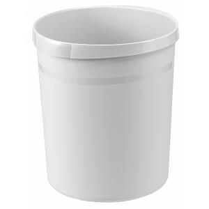 HAN Papierkorb GRIP - 18 Liter, rund, 2 Griffmulden, extra stabil, lichtgrau