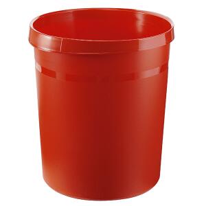 HAN Papierkorb GRIP - 18 Liter, rund, 2 Griffmulden, extra stabil, rot