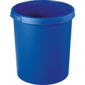 HAN Papierkorb KLASSIK - 30 Liter, rund, 2 Griffmulden, extra stabil, blau