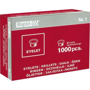Rapid Ösen Eyelet Nr. 1 4mm Messing 1.000 St./Pack.