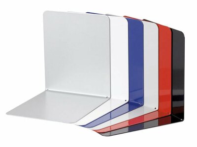 Maul Buchstützen aus Metall, breit, 120 x 140 x 140 mm, silber, Pack mit 2 Stück
