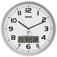 Hama DCF-Funkwanduhr EXTRA - Ø 30 cm, silber