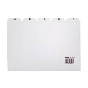 HAN Register A - Z, DIN A5 quer, 25-teilig, für Karteibox, Karteikästen/Tröge, grau