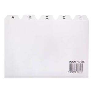 HAN Register A - Z, DIN A6 quer, 25-teilig, für Karteibox, Karteikästen/Tröge, grau
