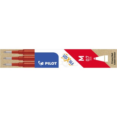PILOT Tintenrollermine FriXion BLS-FR7 - 0,4 mm, rot, 3er Pack