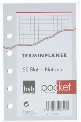 BSB Ersatzeinlage A7 kariert 50 Blatt 02-0277 Papier