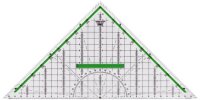M+R Geometrie-Dreieck 32cm glasklar grün hinterlegt