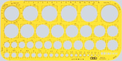 Pagna Lochkreisschablone 1-36mm gelbtransparent