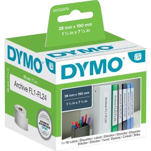 Dymo LabelWriter™ Etikettenrollen Ordneretikett schmal 38x190 mm weiß