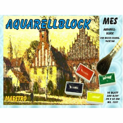 CMI Aquarell- Malblock " KIN DE " 18 x 24 cm 300 g/m² 10 Bl