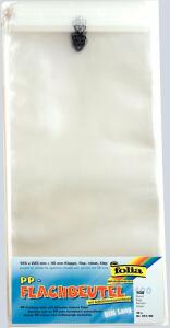 Flachbeutel PP 125x225x45 klar FOLIA 257/00  100St f.DL-Karte