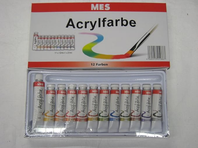 CMI Acrylfarben 12er/Profi MES 11 x 12 ml + 1x 21 ml weiß