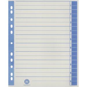 Trennblätter - A4 Überbreite, blau, farbiger Rahmendruck, 100 Stück