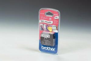 Brother M-Schriftbandkassetten - unlaminiert, 12 mm x 8 m, schwarz auf weiß