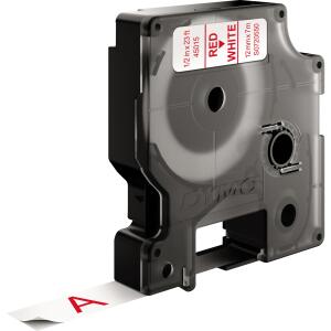 Dymo Schriftband D1 Kunststoff laminiert 7 mx12 mm Rot/Weiß