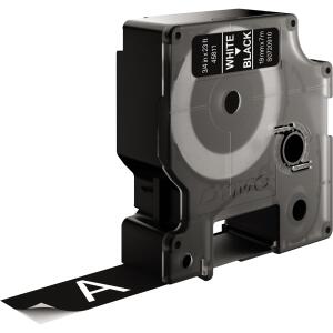 Dymo Schriftband D1 Kunststoff laminiert 7 mx19 mm Weiß/Schwarz
