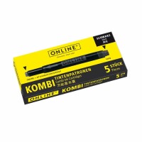 Tintenpatrone 5ST schwarz ONLINE 17306/12  Kombipatrone