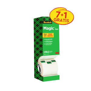 Scotch Klebeband Magic™ 810 - Zellulose Acetat, unsichtbar, beschriftbar, 33mx19mm, 8 Rollen