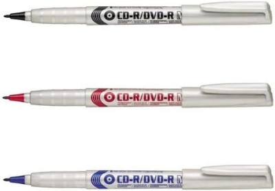 Pentel CD-R/DVD-R Marker 1,0 mm sw weiche, formstabile Faserspitze schwarz
