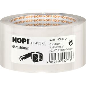 Nopi Verpackungsklebeband Classic, 50 mm x 66 m, transparent