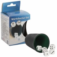 Idena Würfelbecher Set -Kunststoff-mit 5 Würfeln