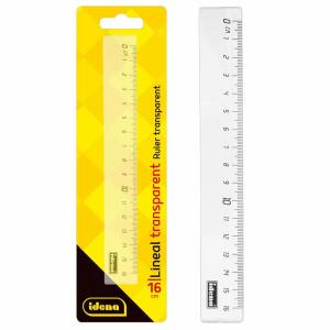 Idena 602052 Lineal, 16 cm aus Kunststoff, transparent