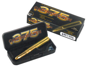Fisher Space Pen Bullet Patrone Kaliber 375 Messing Weltraumkugelschreiber im Etui