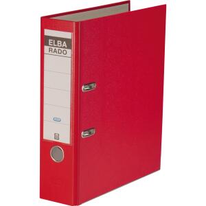 ELBA Ordner "rado brillant" A4, Papier, mit auswechselbarem Rückenschild, Rückenbreite 8 cm, rot
