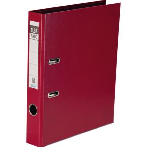 ELBA Ordner "rado plast" A4, PVC, mit auswechselbarem Rückenschild, Rückenbreite 5 cm, rot