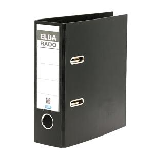 ELBA Ordner "rado plast" A5 hoch mit Griffloch, PP, 7,5 cm, schwarz