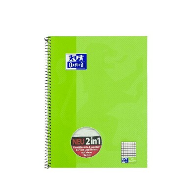 OXFORD Schule Collegeblock A4+ (220 x 295 mm), 80 Blatt, kariert/liniert, Optik Paper®, 4fach gelocht