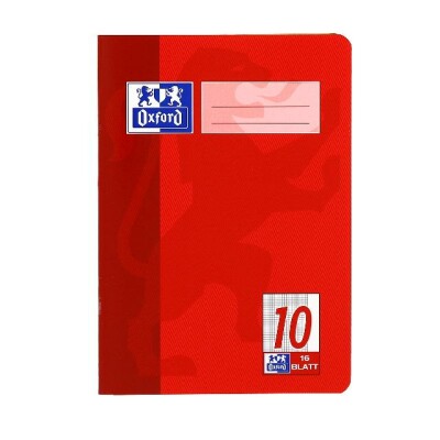 OXFORD Schule Schulheft A5, 16 Blatt, Lineatur 10 (kariert mit Rand rechts), Optik Paper®