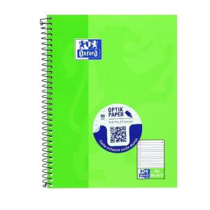 OXFORD Schule Collegeblock A5+, 80 Blatt, liniert mit Rand links, Optik Paper®, 6fach gelocht