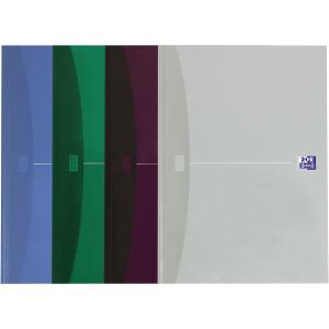 Oxford Office Gebundenes Buch "Essentials" A4, kariert 5 mm, 96 Blatt, Optik Paper®,mit extra stabilem Deckel, 5er-Packung mit 4 Farben